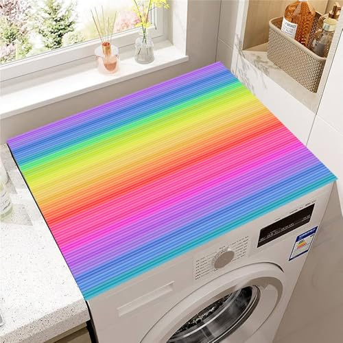 Hearda Housse Machine a Laver Style Coloré, Dessus Tapis Lave Linge Antidérapant, Housse de Protection pour Machine à Laver Top, Tapis de Protection pour Dessus Sèche-Linge (Coloré 2,30x40cm)
