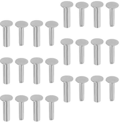 POPETPOP Rivets Métalliques pour Couteaux et Ustensiles Cuisine, 14 Paires, Acier Inoxydable 1,4 MM, Accessoires de Quincaillerie pour Réparation et Assemblage de Poignées en Bois, Usage
