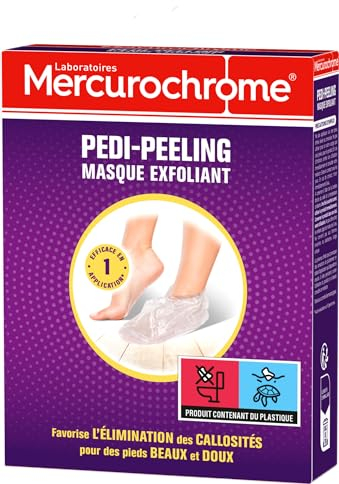 MERCUROCHROME - Masque Exfoliant Pedi-Peeling - Beauté des Pieds - Favorise l'Elimination des Callosités sur les Pieds - Efficace en 1 application - 1 Paire