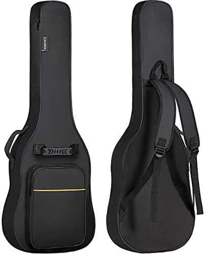 CAHAYA Gitarrväska och elgitarrväska, akustisk gitarr, gitarrväska, gitarrfodral, vattentät, vadderad gitarrryggsäck, vadderad gitarrväska, Gul linje 6 mm tjock, E-gitarrentasche, elgitarr väska