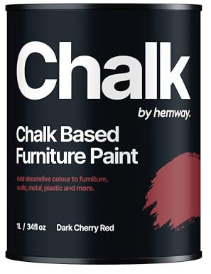 Chalk Based Furniture Paint, Dark Cherry Red 1L, Matt Finish Shabby Chic, Chalk Paint Furniture & Walls, Quick Dry & 1 Coat