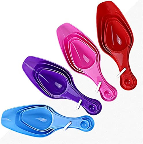 YXSH 4 Set Measuring Scoop Ice Scoop Coffee Scoop Tablespoon Plastic Measuring Spoons Multi-Purpose Kitchen Scoops Teaspoons Measuring Cup for Flour Dry Food Beans and Pet Food