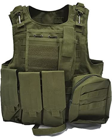 MERCIYD Militär armé taktisk tröja Airsoft Jaktväst Utomhus Camping Vandring Fiske Jakt, Army Green, one size