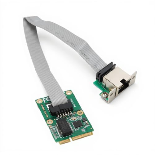 Jectse Tarjeta Controladora de Red Mini PCIe, Tarjeta Nic LAN RJ45 de 10/100/1000 Mbps con Etiquetado VLAN, Tarjeta Ethernet RJ45 de Puerto Dual Medio Dúplex Completo, para ME, para