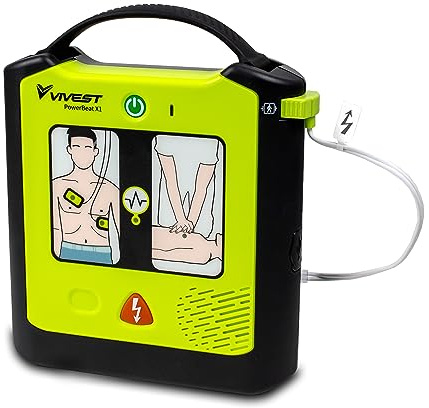 ViVest Power Beat X1 Defibrillator Semi-Automatic AED with a Graphic Panel Portable Machine for Home Automated External Defibrillator Lightweight First Aid Medical Equipment