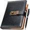 Nicpro Diary with Lock, A5 PU Leather Journal with Lock, Metal Pen, 260 Pages Password Notebook for Men and Women, Vintage Lock Daily Journal for Travel, Note Take, Plans, Organize (10 x 7 in)