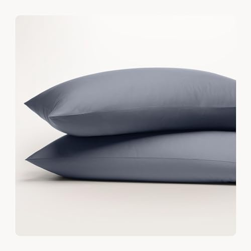 Seralino Kissenbezug 70 x 40 Blau (2er Set) aus 100% Bio Baumwolle, Oeko-Tex Zertifiziert, weiche & atmungsaktive Kissenhülle, Kopfkissenbezug mit Reißverschluss, Kissenbezug 70x40 hypoallergen