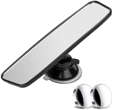 lisetar Rear View Mirror for Driving Test & Learner Drivers | 360° Adjustable Wide-Angle Interior Mirror with 2 Bonus Blind Spot Mirrors | Universal Fit for Cars, SUVs, Vans, Trucks