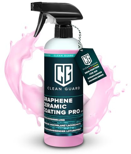 Clean Guard Graphene Ceramic Coating Pro 500ml | Wasserabweisende Sprühversiegelung für langanhaltenden Lackschutz & Glanz | Keramik Versiegelung für Autos mit Schutz vor Korrosion, Salz und Kratzern