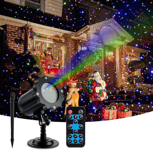 Proyector de luces de Navidad, luz LED de proyección estrellada para exteriores, impermeable, luces de jardín montables con 3 modos de trabajo, para decoración de vacaciones y eventos