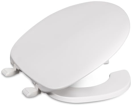 Centoco Round Toilet Seat, Residential or Light Weight Commercial, Open Front with Cover, Plastic, Made in the USA, DSAMAZ22-001, White