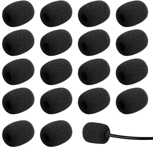18 Stück Popschutz Mikrofon Schaumstoff Spuckschutz Windschutzscheibe, Headset Mikrofon Windschutz Popschutz Kopfhörer Schaumstoff Schwarz für Lavalier-Kopfhörer Mini-Mikrofons