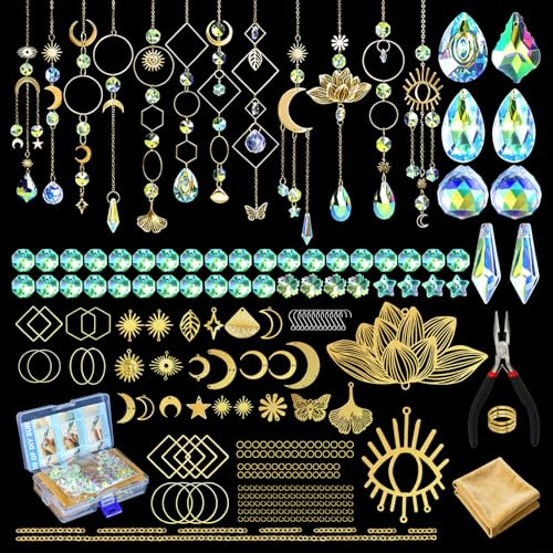 Beanewone Attrape Soleil, Suncatcher, 300pcs Sun Catcher avec Cristal Suspendus, Adaptés aux Fenêtres Intérieures, aux Jardins et aux Décorations Festives