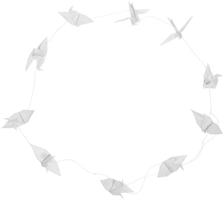 Ipetboom 10 Strings Origami Crane Garland with Elegant Origami Design and Versatile Usage for Graduation Party and Baby Shower Decorations, White Paper Bird Garland, Crane Hanging Decor,