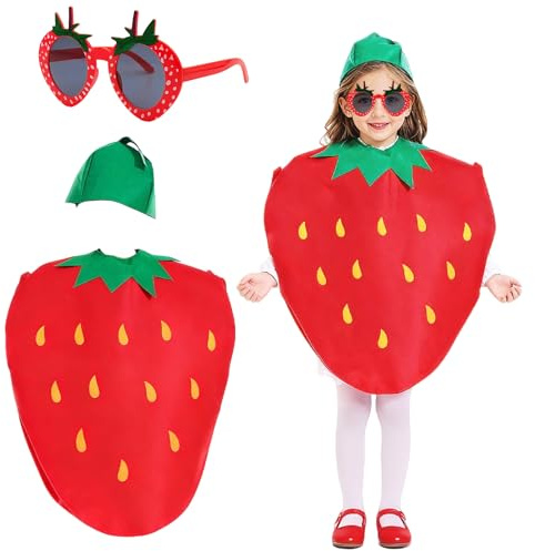 Znnhnn Disfraz de fresa para mujer y niña, disfraz de fresa de fresa para carnaval, Halloween, cosplay, fiesta