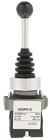 lyrlody Interruptor Tipo Joystick de 2 Posiciones, Funda de Goma Resistente Al Agua, 500000 Ciclos, Ideal para Control Industrial y Arrancadores Magnéticos
