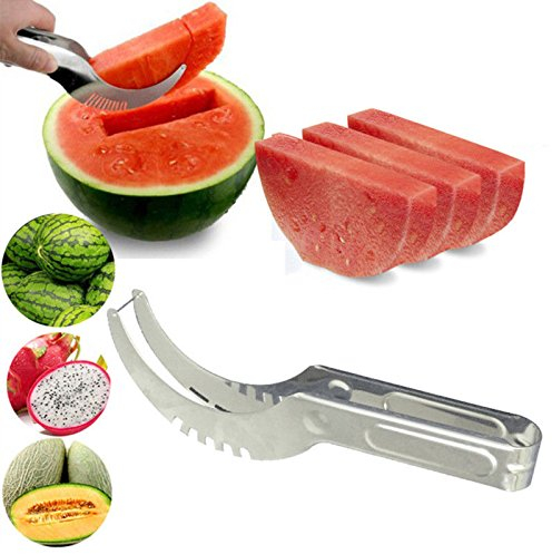 CORTADOR SANDIA MELON CORTAR SERVIR FRUTA PINZA GAJOS ACERO INOXIDABLE CUCHILLO