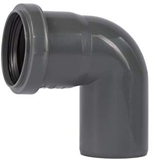Ostendorf 172140 HTSafe Rohr Bogen DN 50 87 90 Grad Winkel Abflussrohr Kunststoffrohr grau