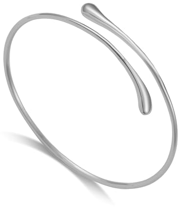 Philip Jones Versilberter Armreif in Tropfenform