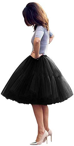Damen Tüllrock Prinzessin Falten Rock Petticoat Unterrock 50er Jahre KrinolineTutu Organza Petticoat Ballettrock Unterrock Pettiskirt Mode Kleid net Petticoat Skirt Crinoline Vintage Retro