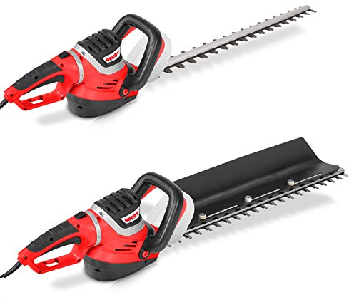 Hecht Profi Elektro Heckenschere elektrisch mit starken 750 Watt – Mit innovativem Laser Cut Messer und praktischen Schnittgutsammler – Für einen schönen Schnitt Ihrer Hecke, Sträucher und Gebüsch