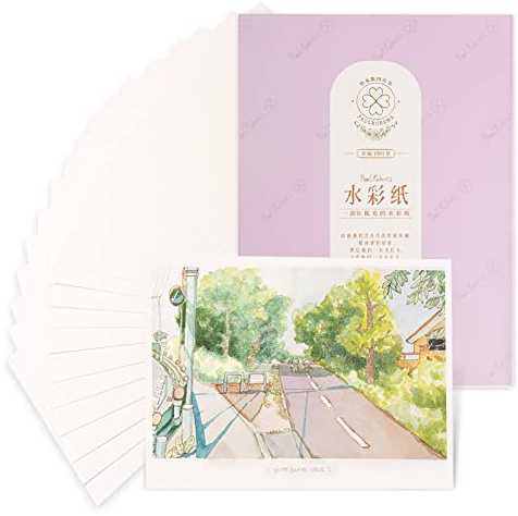 Paul Rubens Carta ad acquerello, 100% cotone pressato a caldo e senza acidi per media misti, bambini, studenti, artisti, principianti, 20 fogli, 140 lb/300 g/m², 10,6 x 7,7 pollici