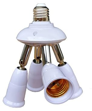 WANGCL 4 in 1 Verstellbarer E27 auf E27 Sockel Glühbirnenadapter AC 220V Lampensockel Splitter