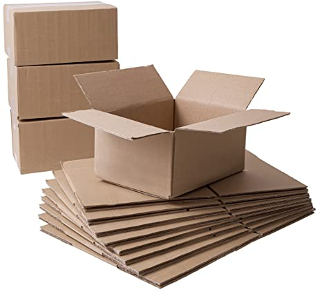IPEA Kleine Faltkartons 25 x 18 x 12 cm für Versand, E-Commerce, Geschenke - 10 Stück - Made in Italy - Rechteckigen Mehrzweckboxen zum Verpacken von Gegenständen, Veranstaltungen, Partys - Kartons