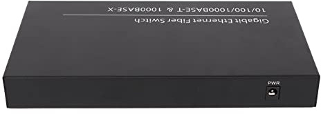 Hosie Switch per Fibra Gigabit Ethernet, Switch Multimediale per Fibra Plug And Play 8 Porta Ottica 100-240 V 2 Porta Elettrica per la Casa (Spina UE)
