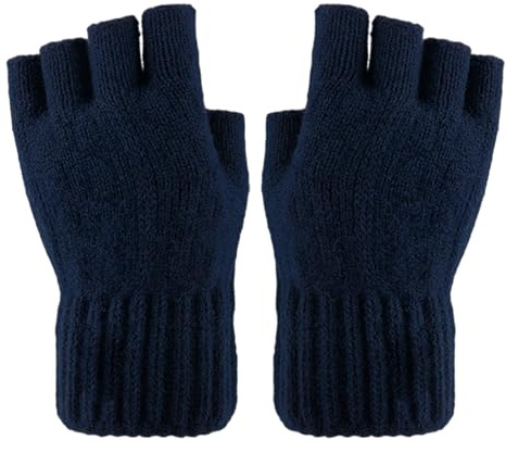 Larcele Alpaka-Wolle Herren Stulpen Wärmer Halbfinger Winter Handschuhe BZST-04