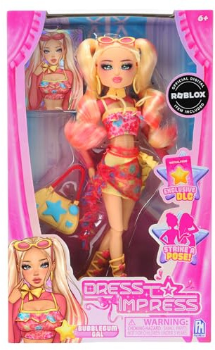 PhatMojo Dress to Impress — Bubblegum Gal Fashion Doll — Series 1 Wave 1 — 11.5-Inch Tall — Includes DLC Code Redeemable on Roblox — Officially Licensed Doll