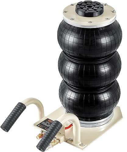 VEVOR Air Jack, 3 Ton/6600 lbs Triple Bag Air Jack, Airbag Jack with Six Steel Pipes, Lift up to 17.7 inch/450 mm, 3-5 s Fast Lifting Pneumatic Jack, with Short Handles for Car Repair