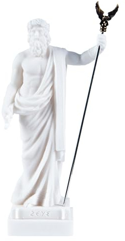 Zeus griechischer Gott Jupiter Donner Statue Figur Alabaster 18 cm