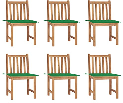 WHOPBXGAD klappstuhl bis,klappsessel,Camping Stuhl,rattansessel,Gartenstühle 6 STK. mit Kissen Massivholz Teakstapelstuhl,klappstuhl Holz,campingstuhl mit Tisch,gartenstuhl,Sun Garden,