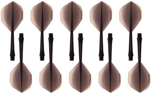 ZEACCT 10 Piezas Eje de Dardo Integrado, Accesorios para Postes de Dardos, Eje de Dardo de ala Grande, Dardos Roscados de Plástico, Kit de Vuelo de Dardos de Plástico Duradero (Negro)
