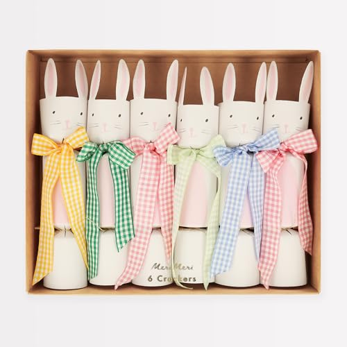 Meri Meri Gingham Bow Bunny Crackers (Pack of 6)