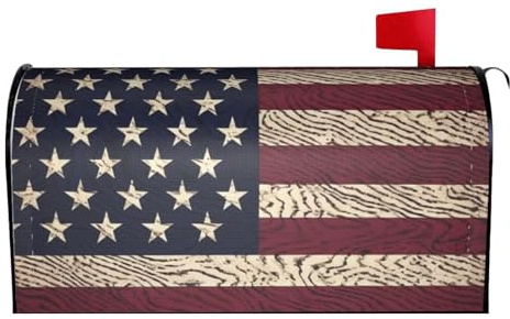 Mailbox Covers Magnetic Mailbox Cover Waterproof Post Letter Box Cover American Flag Pattern Welcome Mail Wrap Decorative Mail Box Covers for Outdoor Garden Yard Farmhouse Home Decor 21x18 in