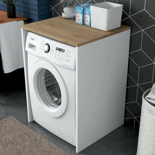 Dmora Armadio Multiuso Grande Cassian, Mobile Multifunzionale, Mobiletto scarpiera, Guardaroba Porta Scarpe, 65x60h92 cm, Noce e Bianco