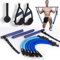ALongSong Elastiques Musculation Barre de Pilates - Kit Fitness Maison avec 6 Bandes de Résistance Élastique Protection en Tissu 20-240LBS&Ancrage de Porte pour Complet Entraînement Yoga/Musculation