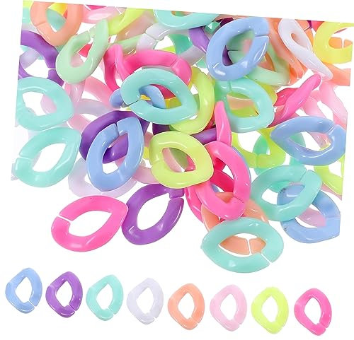 ULDIGI 800stücke Linking Bunte Acryl Verbindungsringe Für -kettenprojekte Abnehmbare Links Für Armbänder Schlüsselanhänger Und Handtaschen