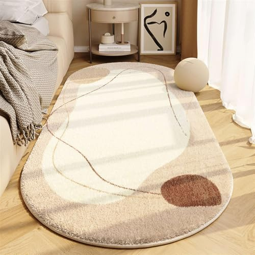 BESTORI Ovale Tappeto Salotto, Antiscivolo, Soffice, Tappeti a Pelo Corto Shaggy, Design Geometrico Tappeto Decorativi Morbido per la Camera Interni, Stile 3, 120x200 cm