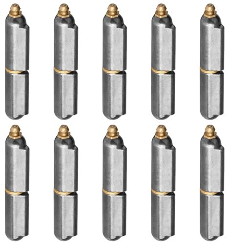 MOUNTAIN_ARK 10 Pack 3-1/8 x 1/2 Weld On Bullet Hinges with Grease Zerk, Steel Lift Off Weldable Barrel Hinge for Metal Gate, BBQ Smoker, Trailer