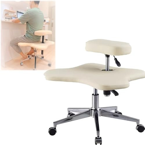 kniestuhl ergonomisch Bester kniender Bürostuhl für stundenlange Haltung, Meditationshocker/Breitsitzstuhl mit gekreuzten Beinen für Computerarbeiter, Yoga-Liebhaber, zur Verbesserung der Sitzhaltung(