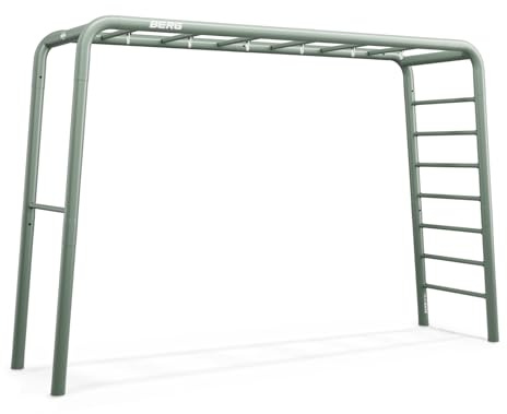 BERG Playbase Large Spielplatz für Garten, Für die ganzen Familie, Klettergerüst für Garten, Fußballtor, Basketballtor, Klettergerüst, Fitness, Kletterwand, Alles in einem, Metall, Grün