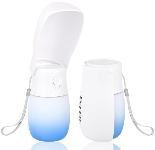 JOPHEK 300ml Tragbare Haustier Trinkflasche, 180°Faltbare Hund Katze Haustiere Auslaufsicher Wasserflasche, Hunde Katzen Flasche mit Aktivkohlefilter für Täglich Spazieren Gehen Reisen Campen