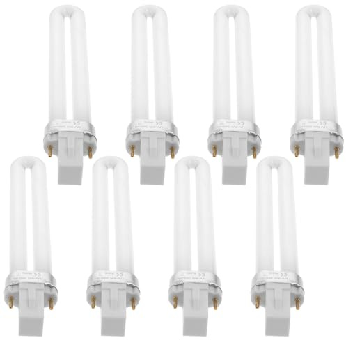 VALICLUD Lámpara de Esmalte de Uñas LED de 9w Tubo de Luz de Vidrio, Paquete de 8 Piezas para Manicura DIY y Salones Profesionales, Luz Delicadamente Controlada Que No Daña las Manos