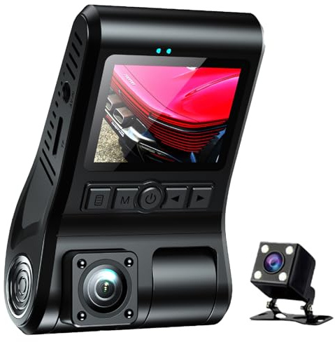 Dashcam per auto con obiettivo multiplo con schermo da 2 pollici 1080P Videoregistratore Wide View Registratore di guida a 150 ° per uso quotidiano Facile installazione Registratore di guida