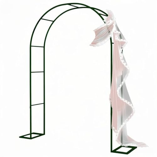 Treillis d'arche de jardin en métal blanc de 2,6 x 3,5 m – Tonnelle de mariage extérieure pour plantes grimpantes, roses et vignes – Pergola d'intérieur avec base (vert, 250 x 300 cm)