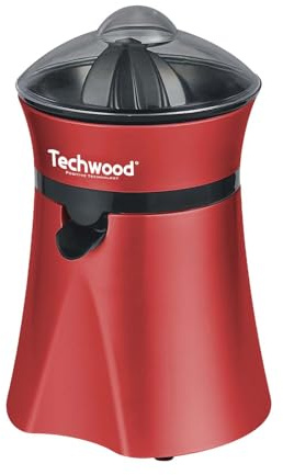 Techwood TPF-35, Presse agrumes electrique 1L rouge avec pieds anti-dérapants, Bol verseur translucide gradué