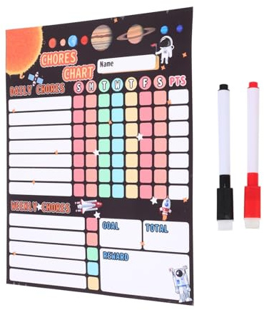 FUNOMOCYA Tableau de récompenses illustré magnétique pour enfants, calendrier des tâches pratiques, tableau de comportement éducatif, couleur neutre, idéal pour maison et école, 1 ensemble